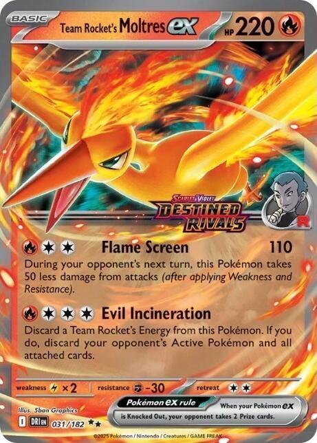 Destined Rivals Team Rocket's Moltres ex [Stamped] Pokémon card